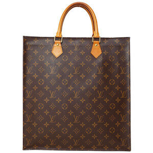 Louis Vuitton Monogram Leather Brown Sac Plat Tote Bag